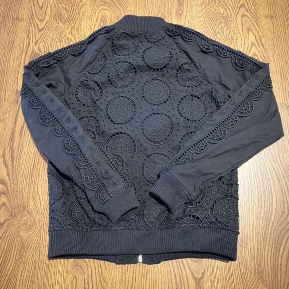 Opening Ceremony Women's XS Anglaise Broderie Lace Bomber Jacket Black - Picture 2 of 8